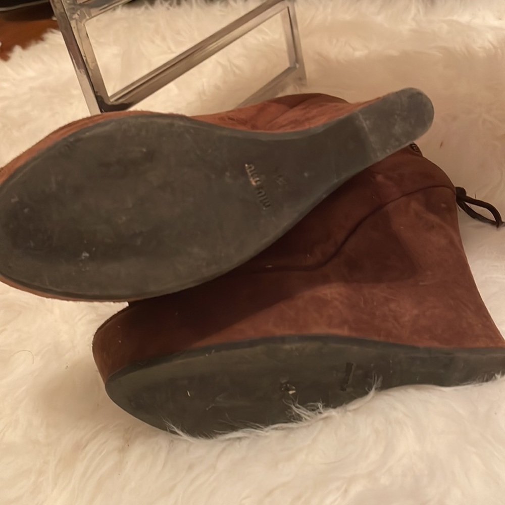 Chocolate Miu Miu Open Toe Bootie - image 4